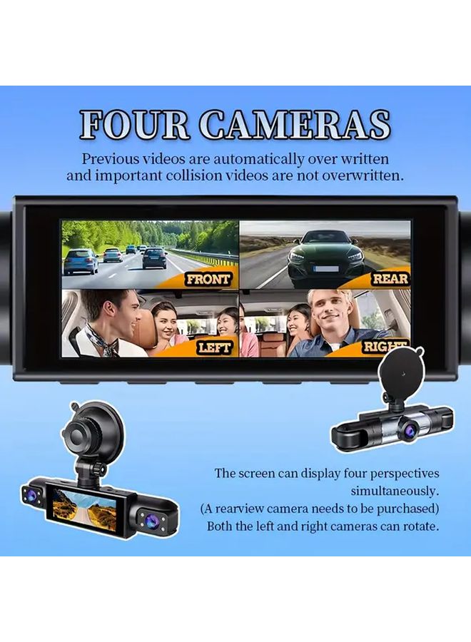 4 Channel 1080P Dash Cam With 32GB Card Night Vision 4 Lenses Multi Angle Recording - Image 4